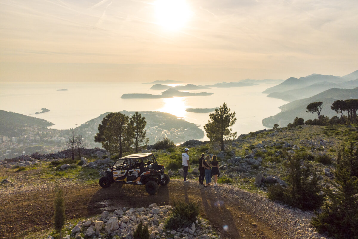 People came by buggy to the place from where they can see the Elaphite islands and new Dubrovnik at sunset